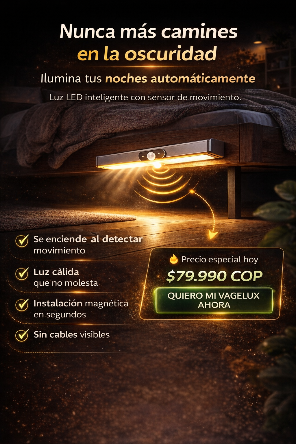 LUZ NOCTURNA LED INTELIGENTE CON SENSOR DE MOVIMIENTO
